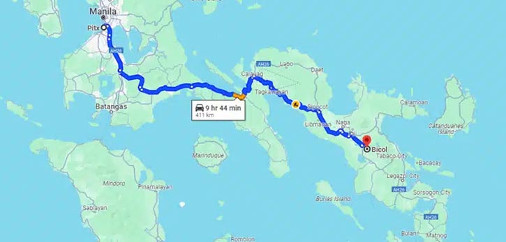 pitx-to-bicol-google-map